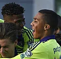 Les joueurs d'Anderlecht réagissent après leur victoire contre Zulte-Waregem: 