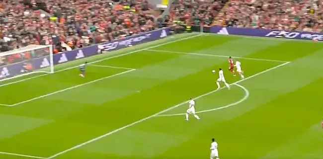 Les fans de United en délire après l'action de Lammens contre Liverpool 